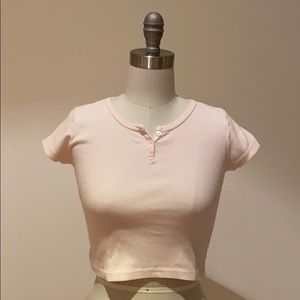 Brandy Melville Baby Pink “Zelly” Crop Top